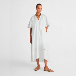 Madewell Women's Poplin Splitneck Midi Shirtdress